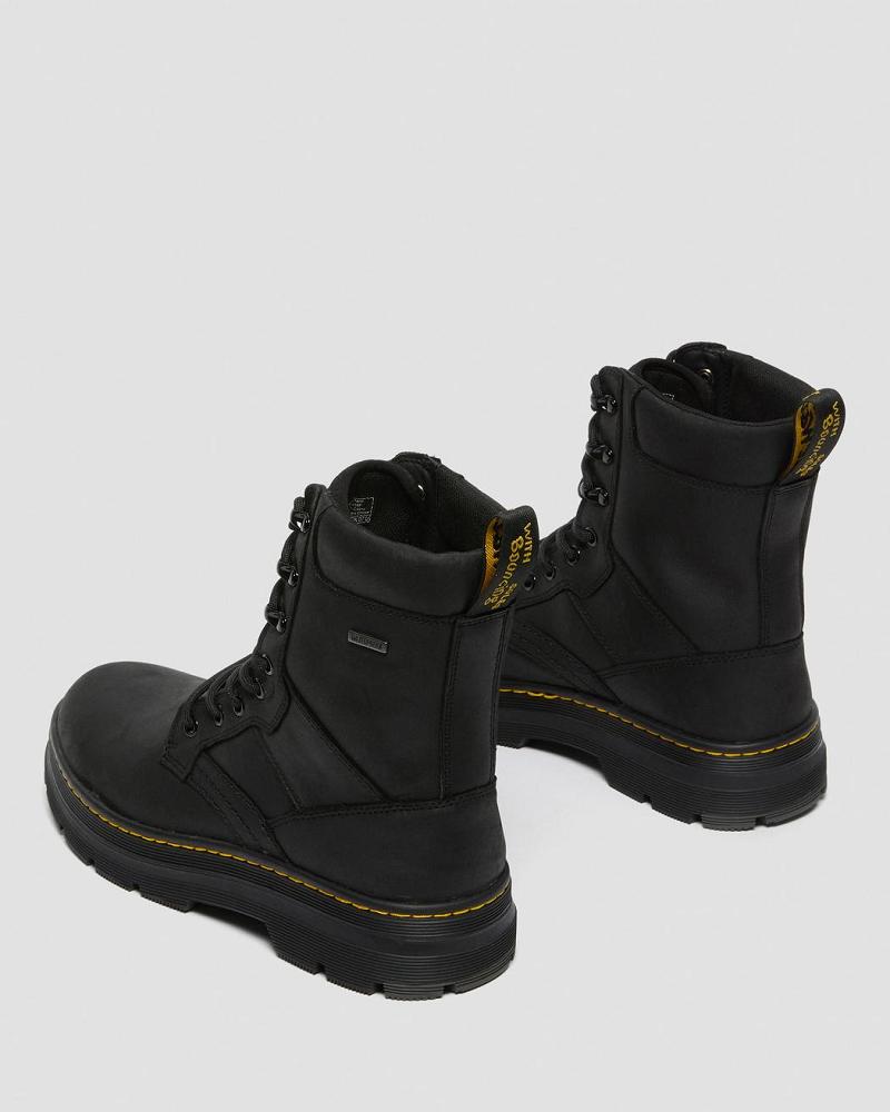 Black Men's Dr Martens Iowa Waterproof Poly Ankle Boots | CA 443SGL